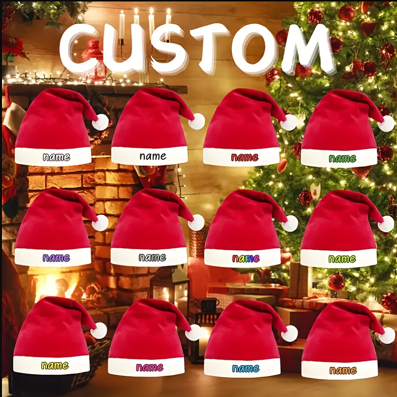 TEMU Customizable Christmas Hats, Santa Hats, Suitable For Holiday Parties, Family Gatherings, And Festive Events I Halloween I Navidad
