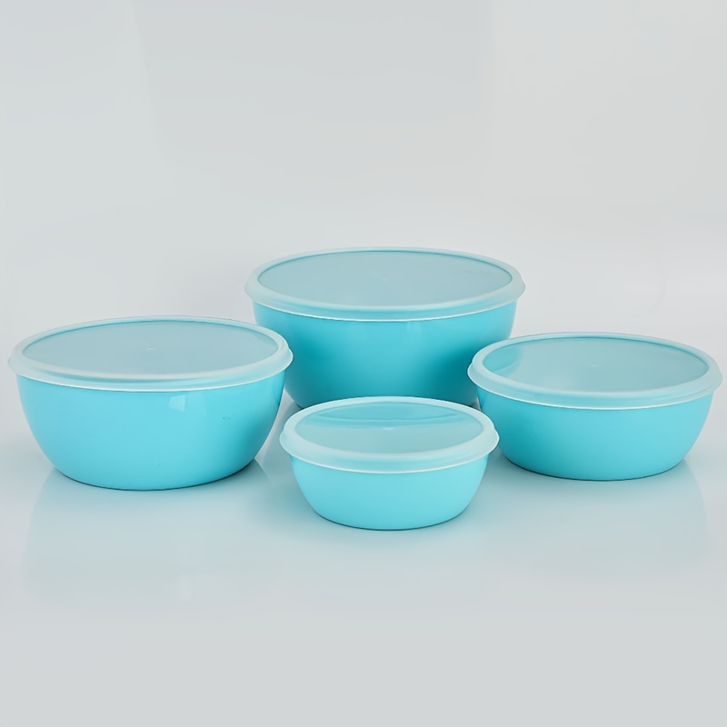 

4-piece Salad Mixing Bowl Set With Lids - Microwave & Dishwasher Safe, Bpa-free Pp Plastic, Multi-size Freshness Storage Containers (230ml/470ml/700ml/950ml) For Kitchen Organization