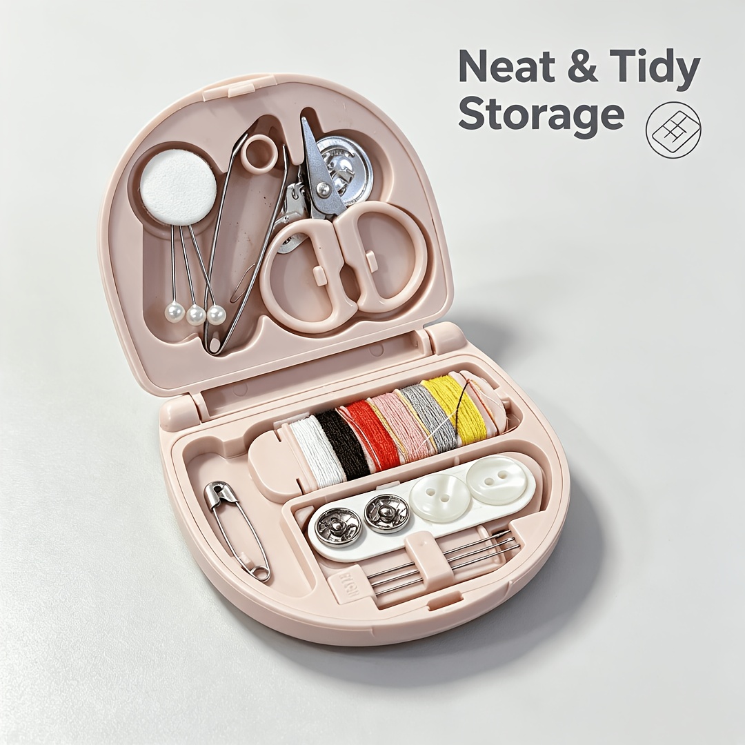 TEMU Mini Travel Sewing Kit, Portable Hand Sewing Tool Set With Scissors, , Safety Pins, Threader, Sewing Needles, Buttons & Assorted Color Threads