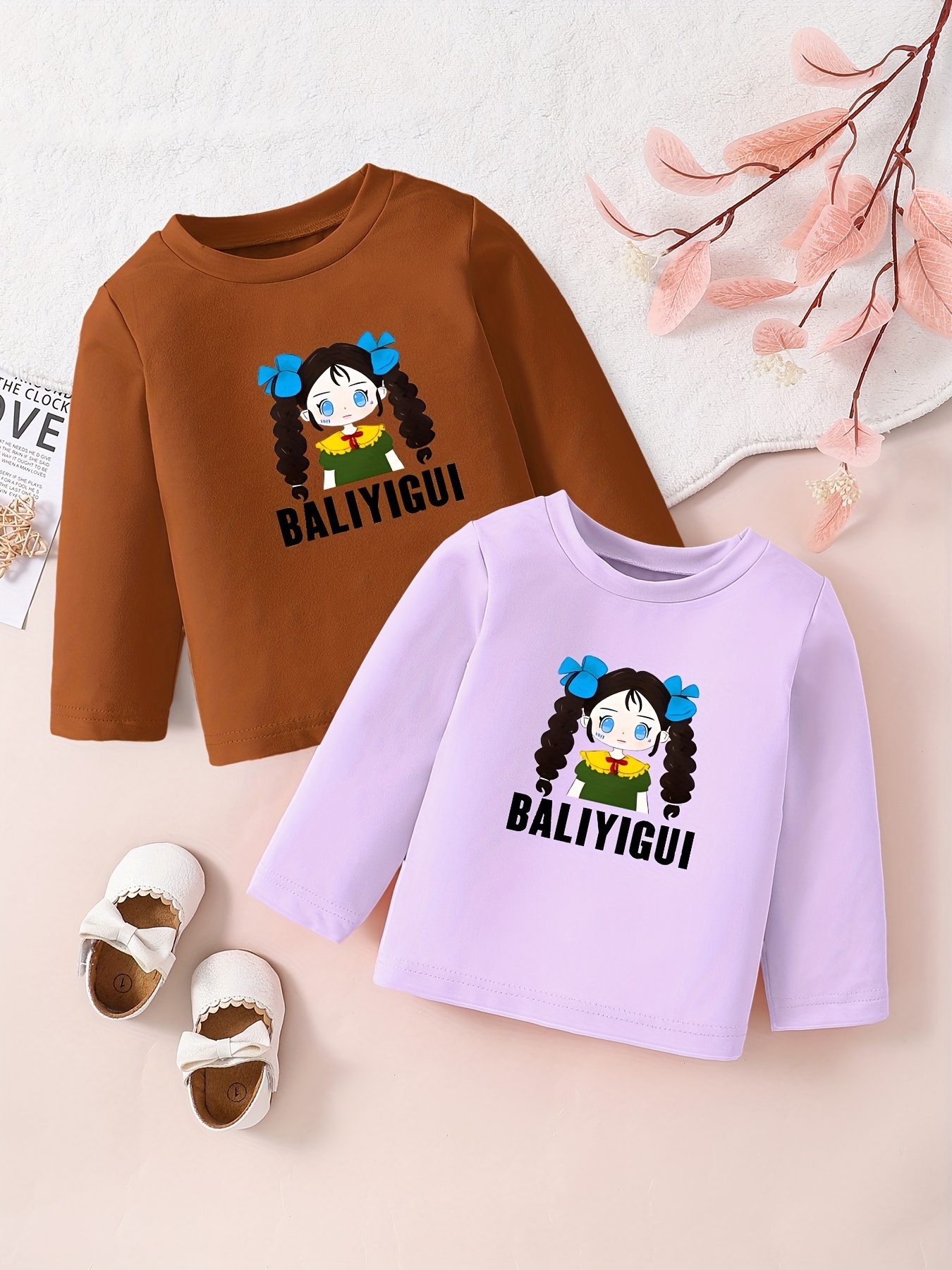 Girls Long Sleeve T-Shirt, Graphic T-Shirts