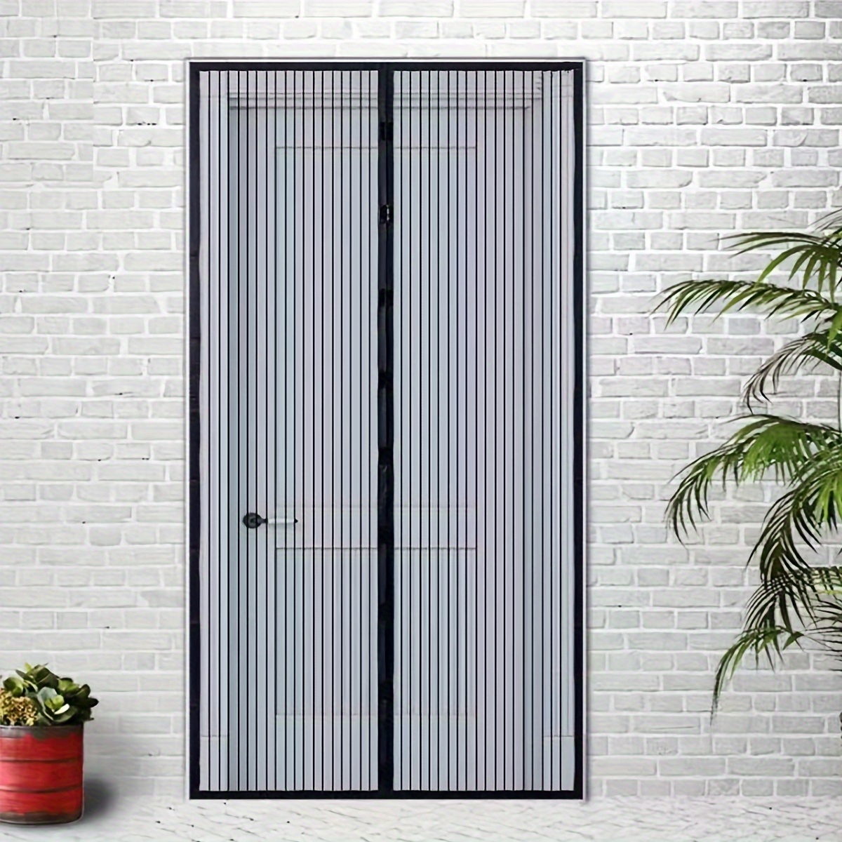 

Magnetic Mesh Screen Door Curtain - Summer Mosquito & Flying Insect Protection, Easy Wipe Clean, Versatile For Kitchen, Living Room, Bedroom - Classic Style Home Decor