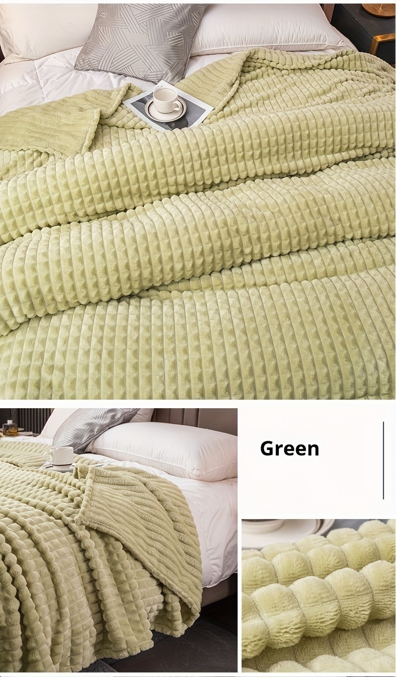 1pc checkered   rabbit fur blanket warm and cozy throw blanket for couch bed and sofa soft and soothing throw blanket details 9