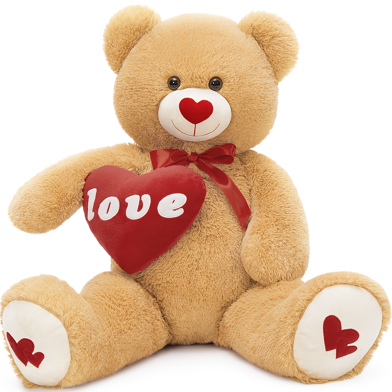 Morismos Love Heart Red Enormous Teddy Bear, I Love You Bear Plush Stuffed Animal Valentines Gift Girlfriend Boyfriend, Birthday, 35.5 Inch