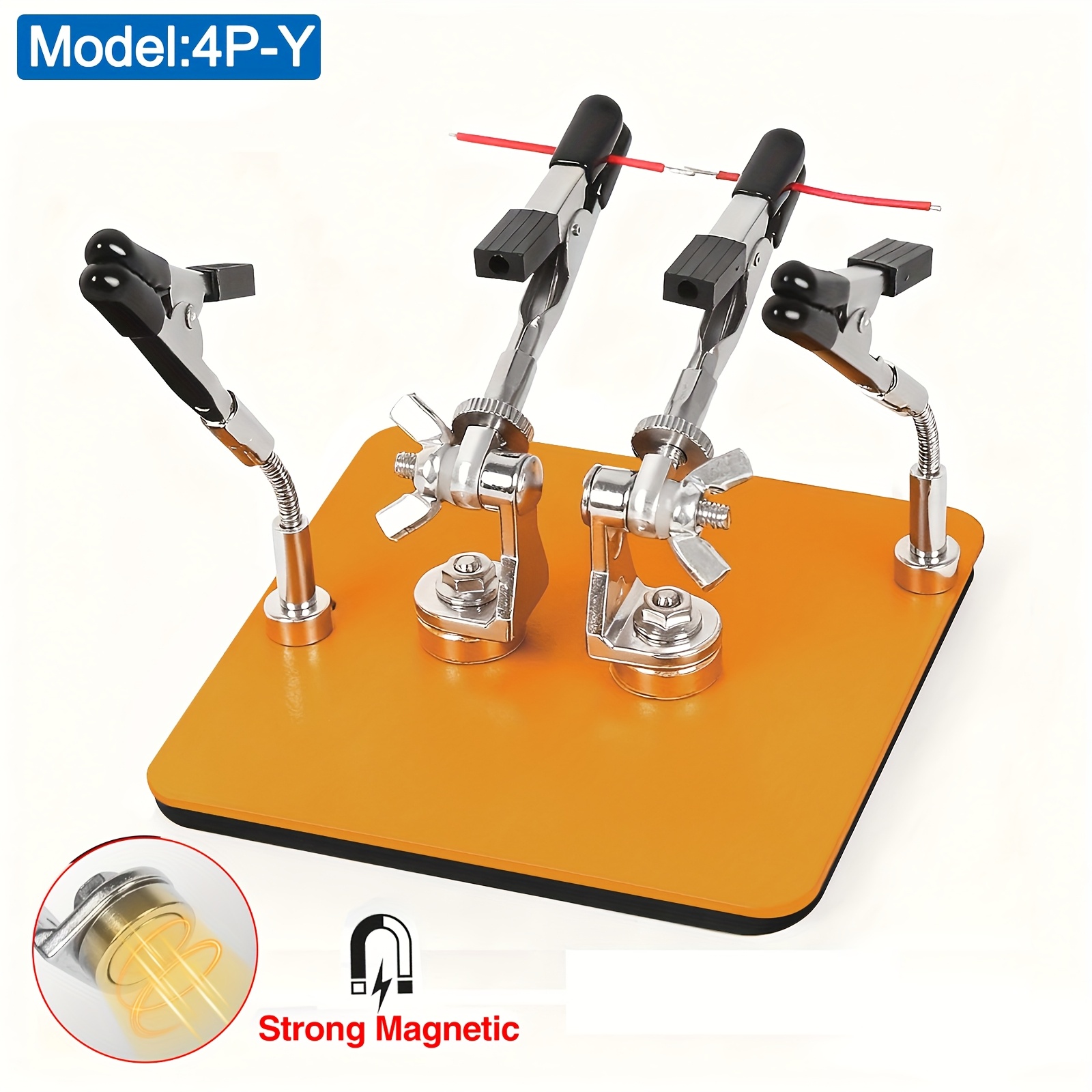 TEMU Estación de soldadura de manos auxiliares magnéticas, herramienta de soldadura de , soporte para PCB con brazos flexibles, abrazaderas y base