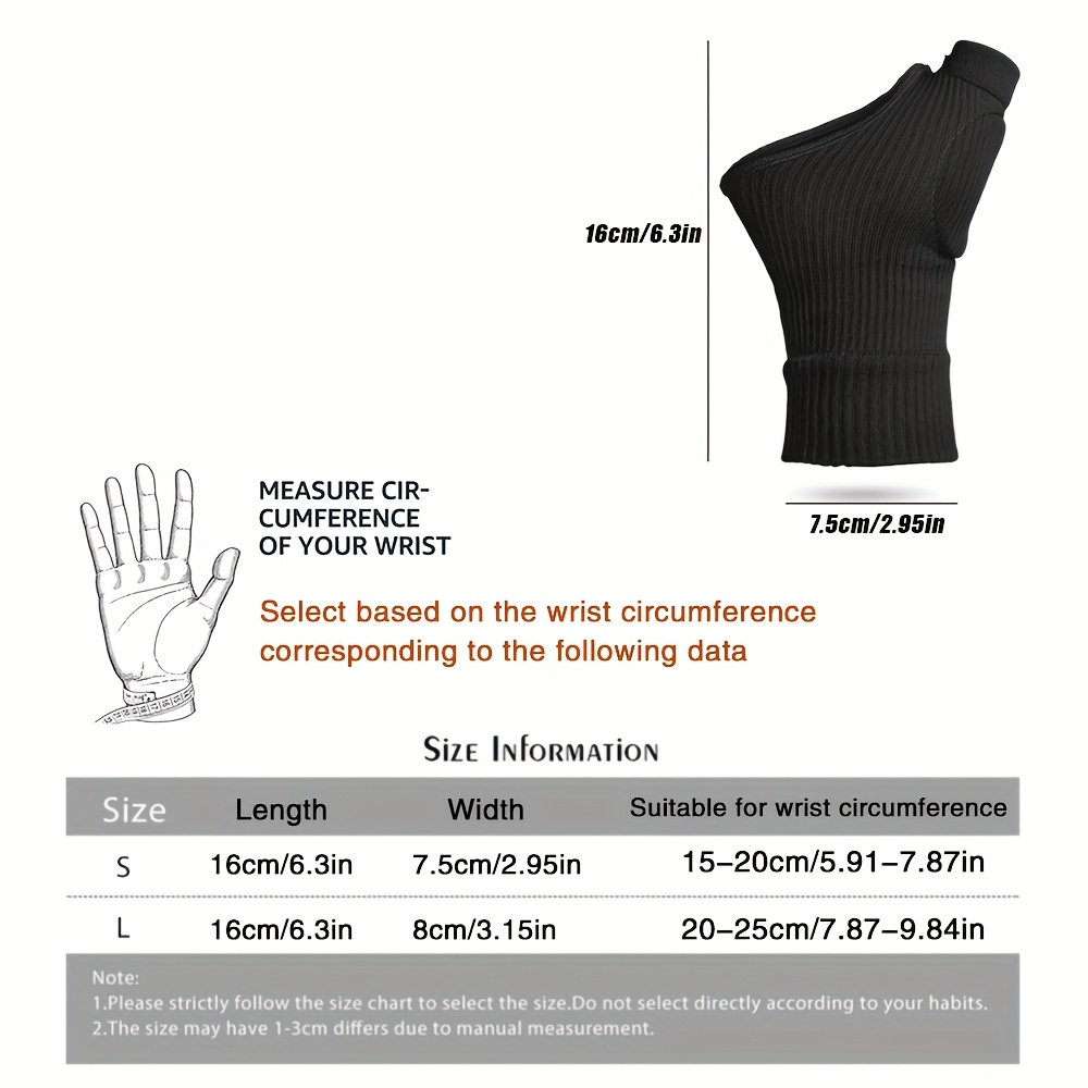 Thumb Support Wrist Wraps, 1 Pair with Soft Gel for Comfort