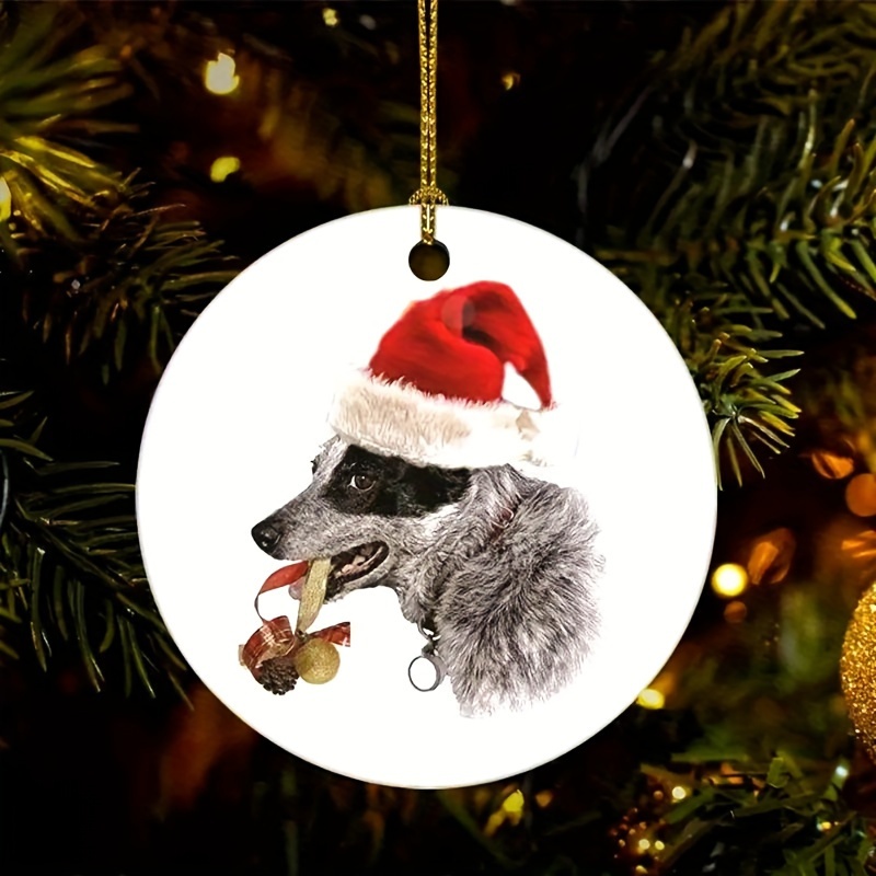 

1pc Dog Acrylic Christmas Ornament - Hanging Decoration, Gift & Keepsake, Room Decor