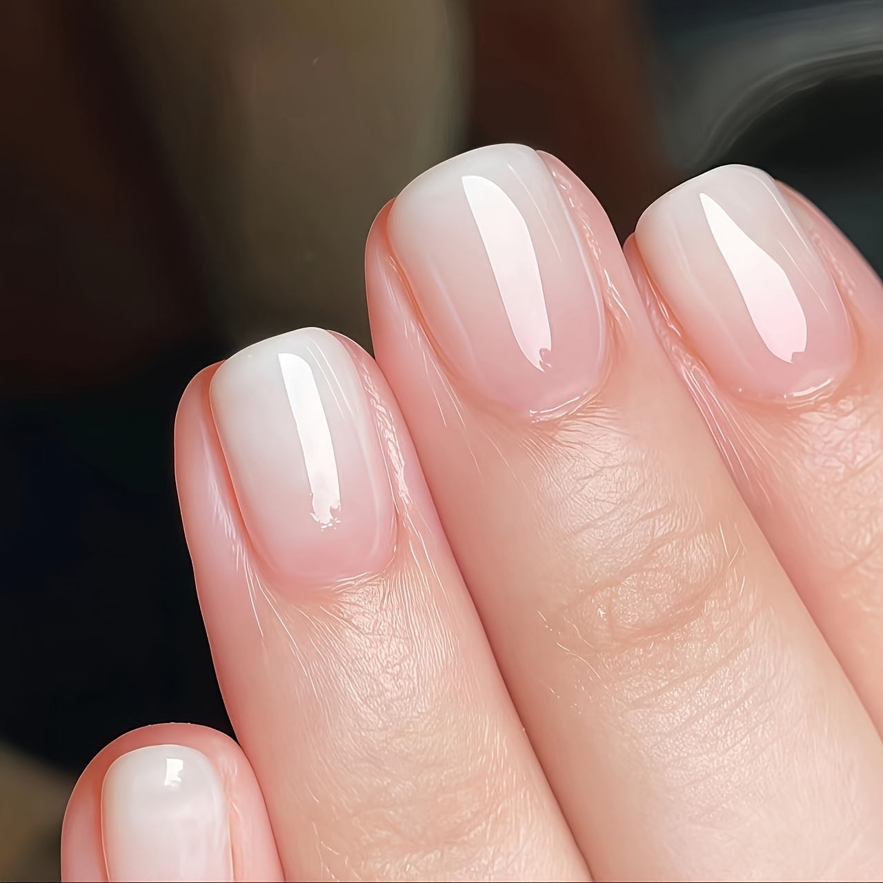 TEMU 72pcs Faux Ongles Press-On Dégradé , Ongles Carrés Courts à Bouts Dégradés Brillants, Feuilles Préfabriquées pour Application, Convient pour les