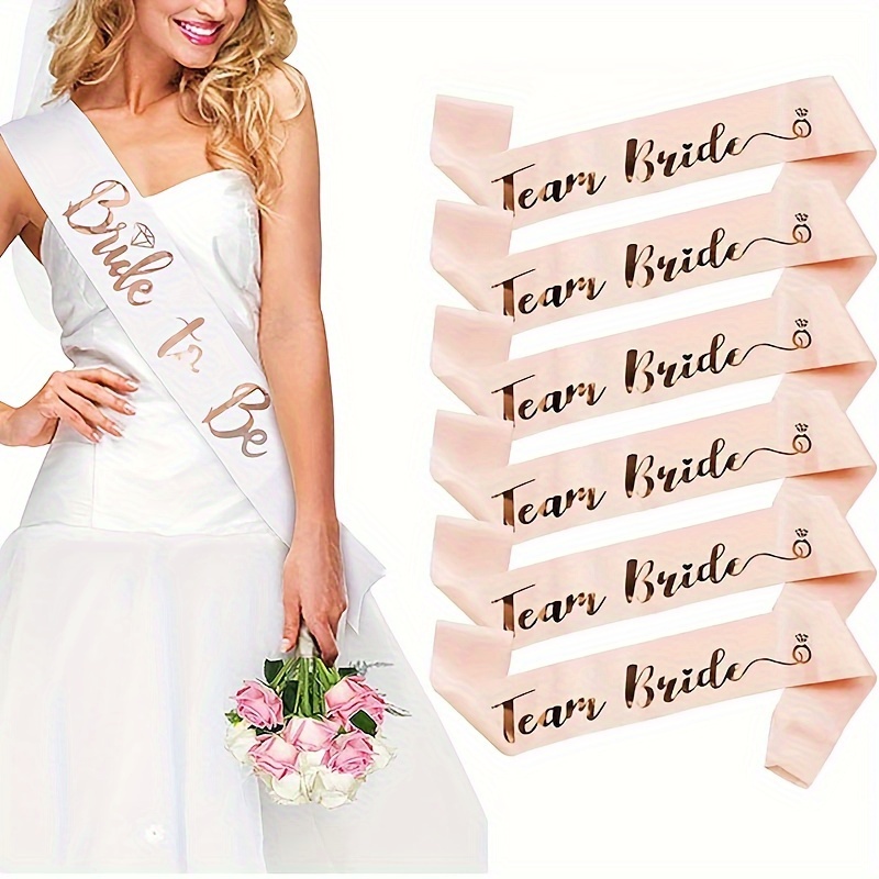 

7pcs Hen Do Accessories, 1 Bride Belt + 6 Team Bride Belts Hen Party Accessories