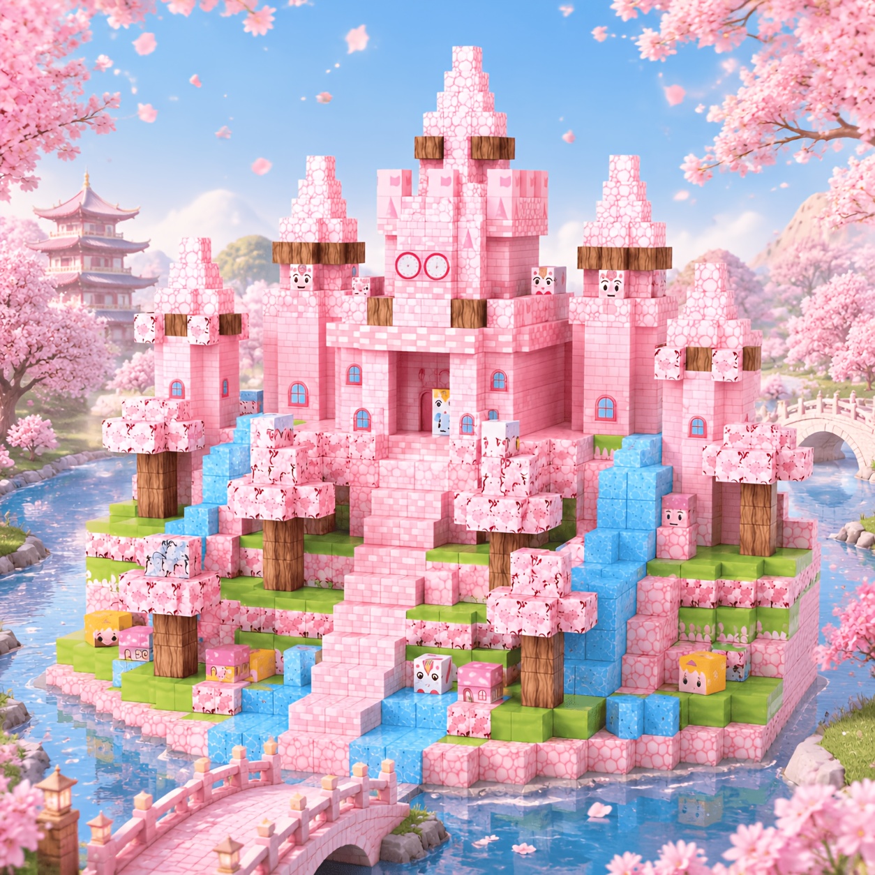 Pink 128pcs Magnetic Building Blocks, ABS Magnetic Bricks