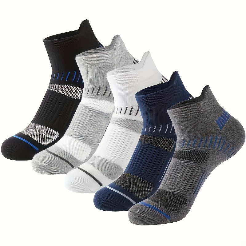 

5 Pairs Of Striped Athletic - Ankle For Men, For Fall
