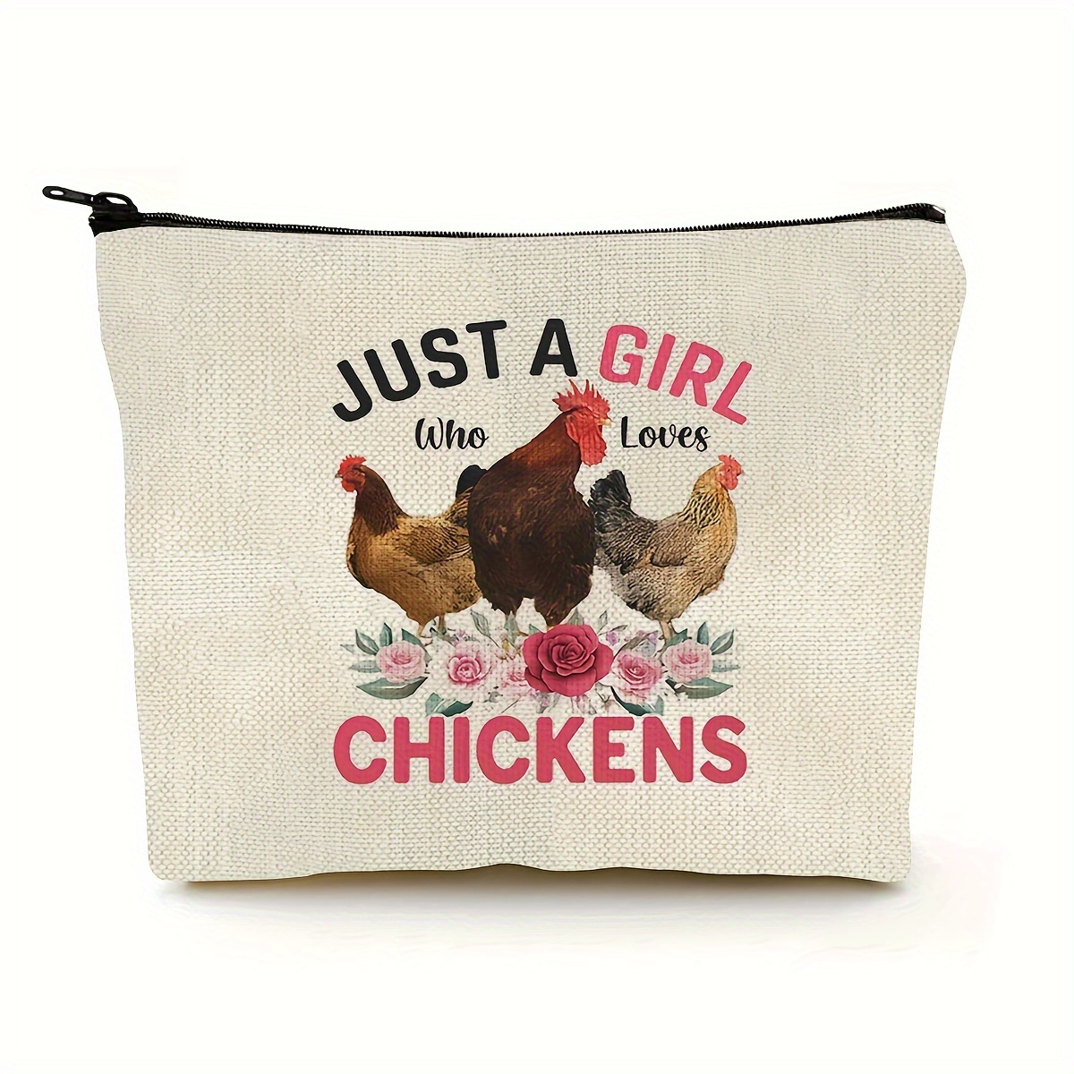 

Women's Makeup Bag, " Who Chickens" Zippered Toiletry , Cosmetic Bag For Women, No Formaldehyde, For , 's Day,