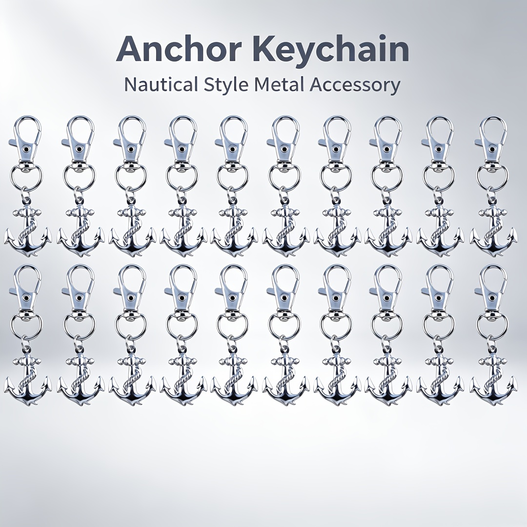 TEMU 20pcs Fun Anchor Keychain Set, Suitable For Decorating Bags And Additions, Perfect Gift For Travel Enthusiasts And Sailing Lovers. As A Token Of