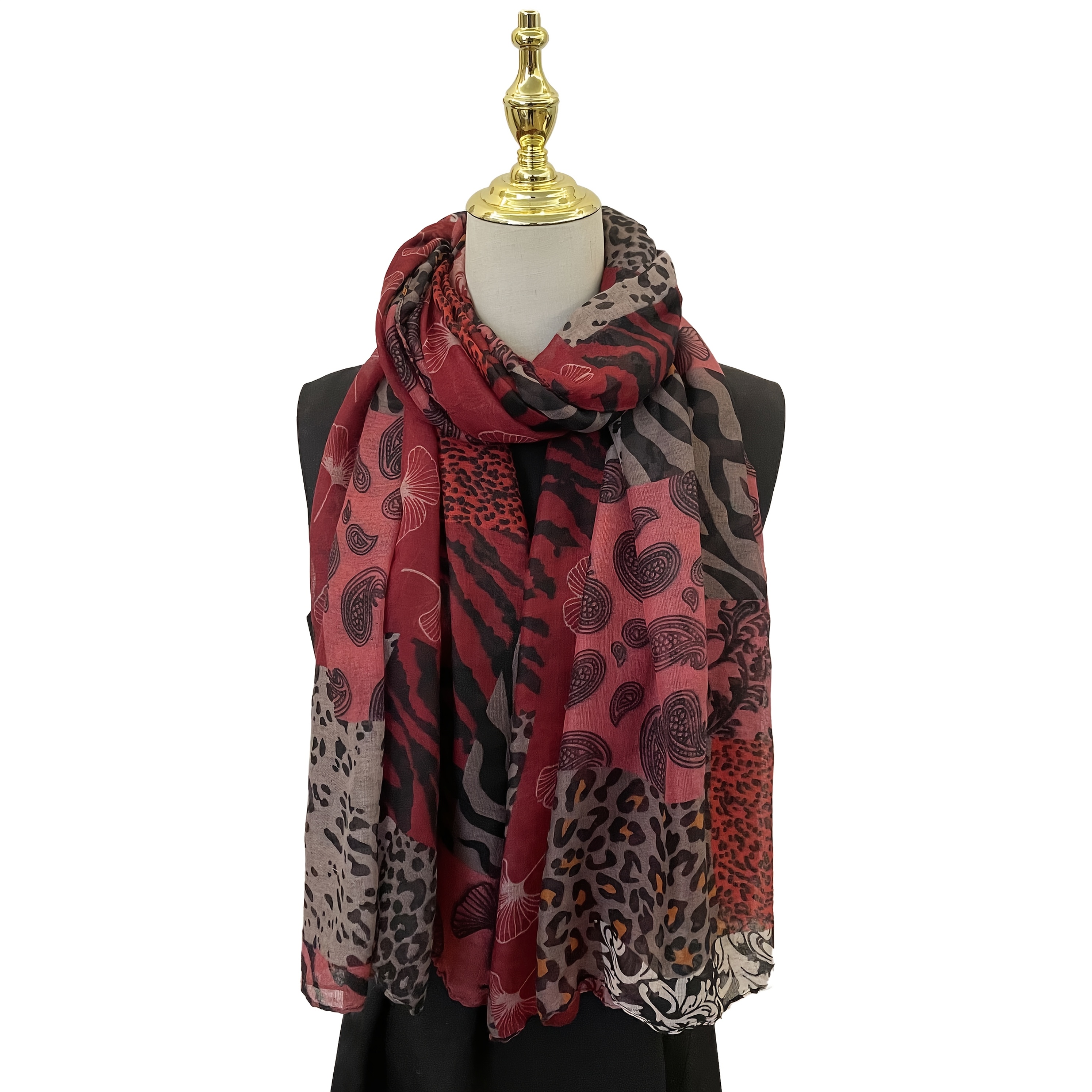 TEMU 1/2pcs Classic Vintage , Leopard Print Scarf, Versatile Comfortable Autumn/winter Shawl, Women's Winter Wrap, Outdoor , Autumn Fashion, Trendy