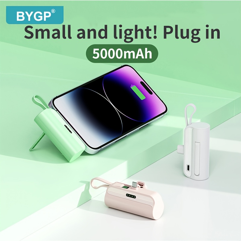 

5000mah Portable Mobile Power Supply, Emergency Power Pocket Charging Bank, Suitable For Iphone/ For / For Mobile Digital Electronic Devices, Gift Customization, Bygp