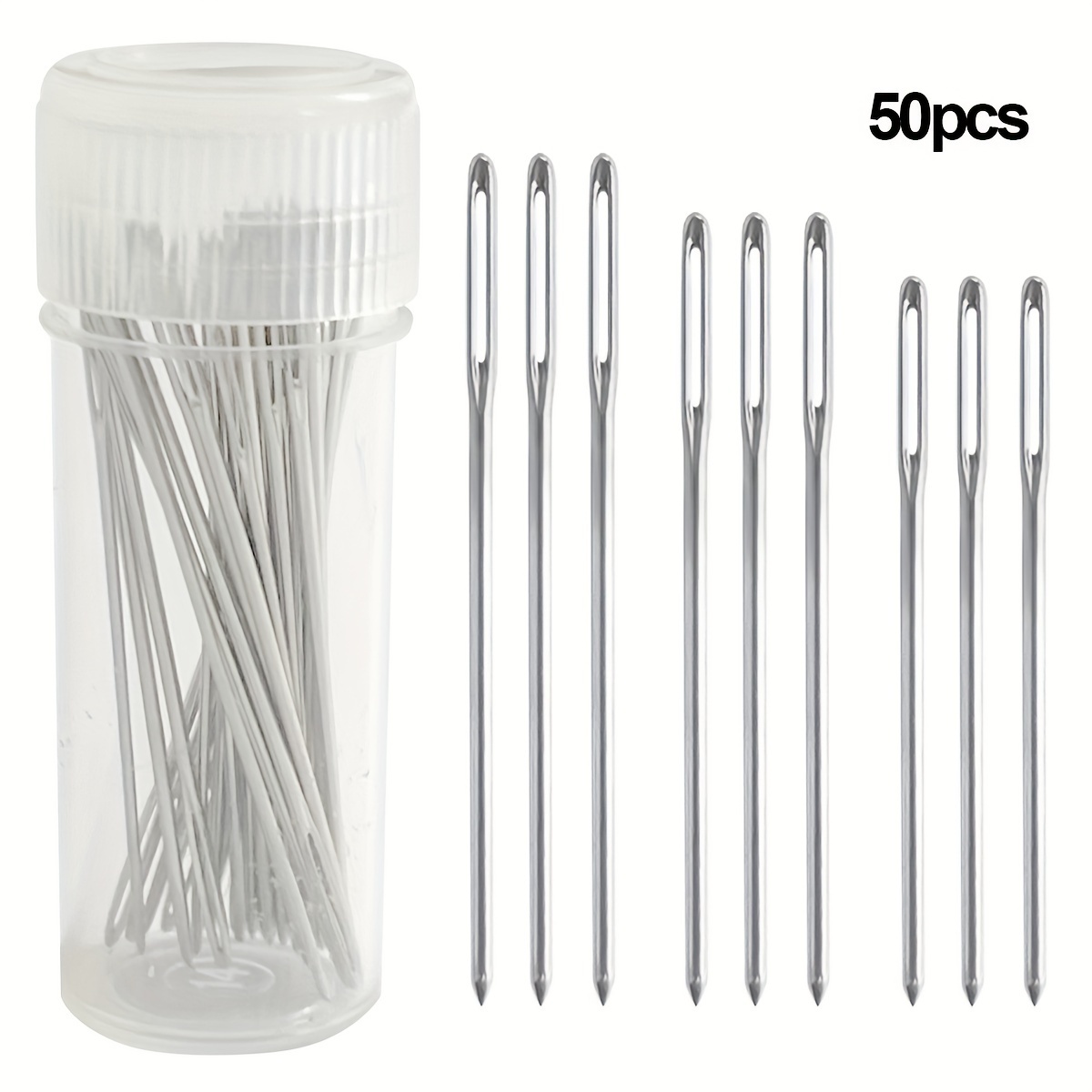 

50pcs Stitch Special Needles 22/24/26 Hand Embroidery Diy Embroidery With Needle Tube And Thread Threading Device