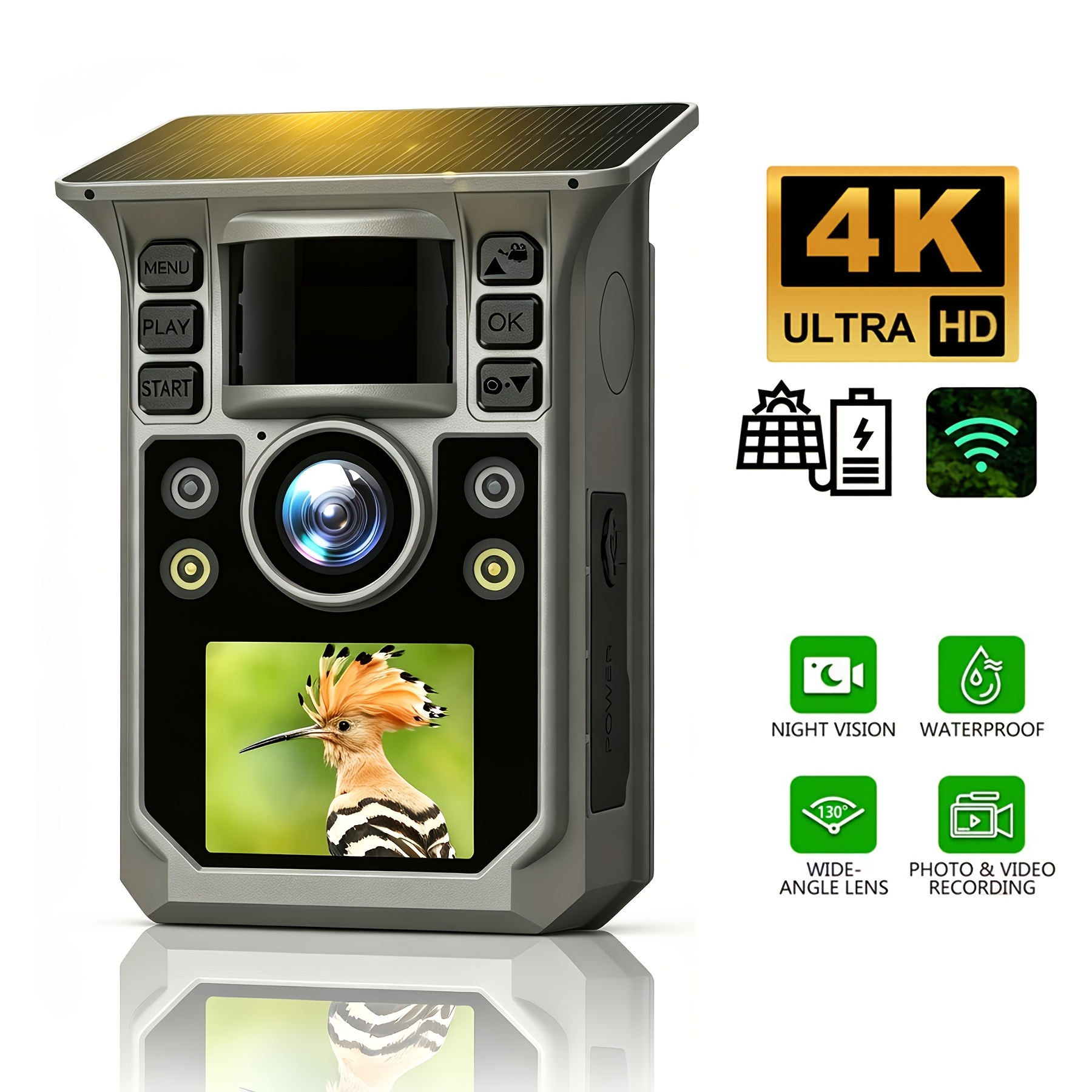 Image of Trail Camera Wifi 4k, Game Camera, Night Vision Hunting Camera, 0.4s Trigger Motion Activated, Ip"67" Waterproof 130°wide-angle Tracking Camera With 7500mah Large Battery For Wildlife Monitoring