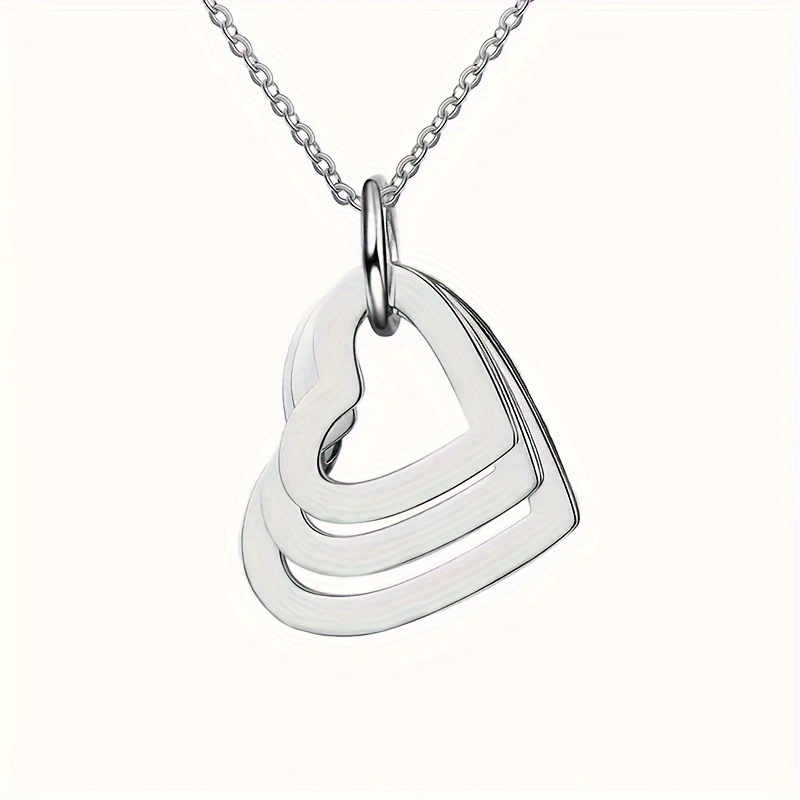 TEMU Personalized Engraved Name Necklace For Women, Custom Diy Stainless Steel Letter Pendant, Heart-shaped Necklace, Jewelry Gift For Girlfriend, Holiday Present.