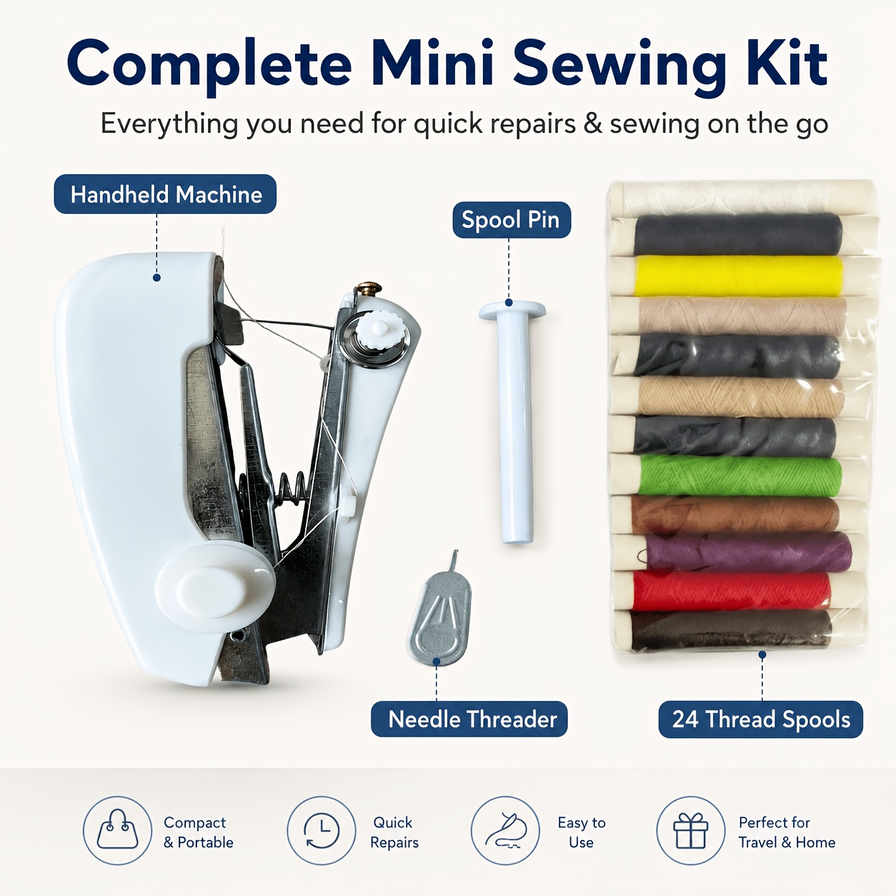27pcs Portable Handheld Mini Sewing Machine Set