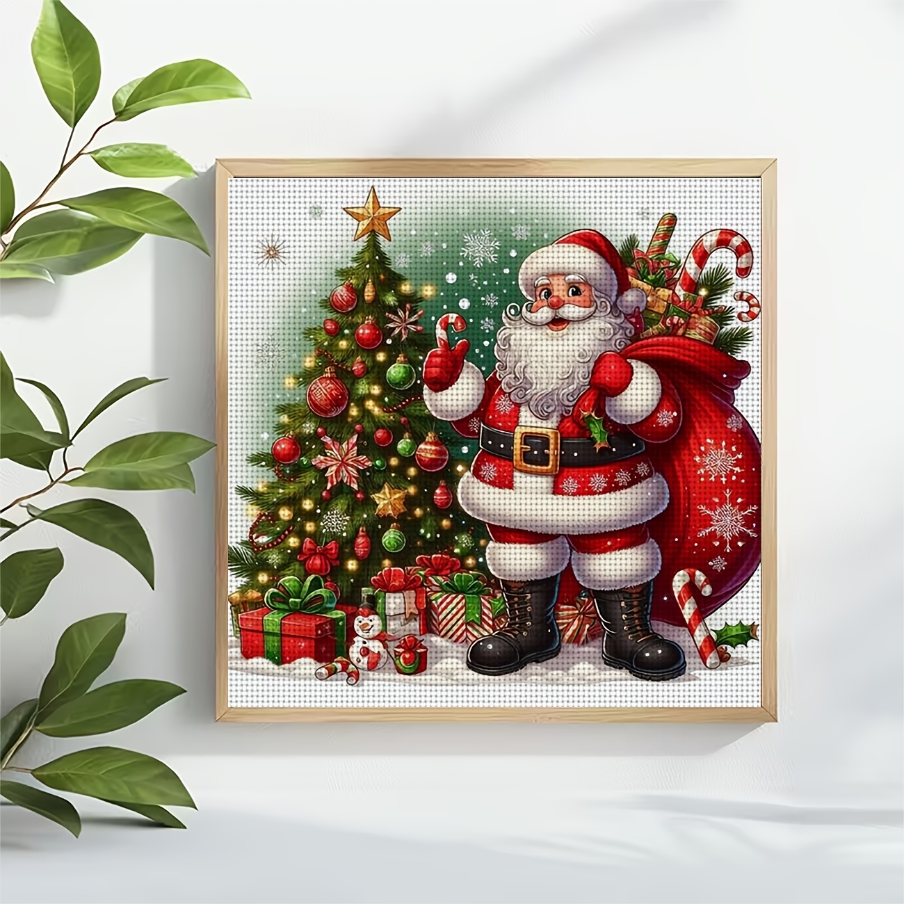 Cross-Stitch Kit Featuring 'Santa Claus And Christmas Tree'