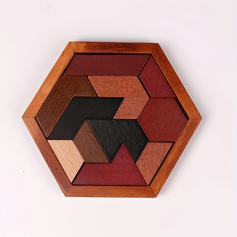 Wood Hexagonal Puzzle Toy | Sorting Stacking & Peg Insert Game