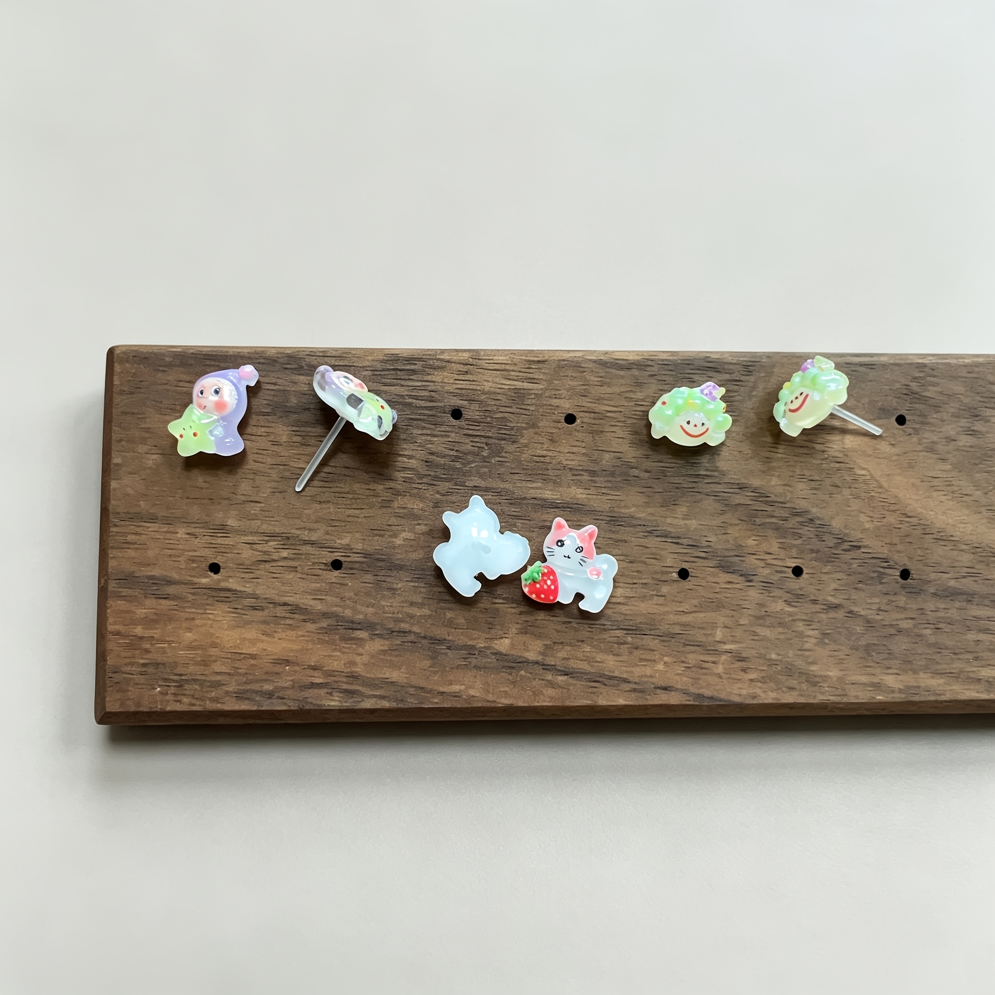 3 Pairs Low-Allergy Resin Earrings, Hypoallergenic Studs