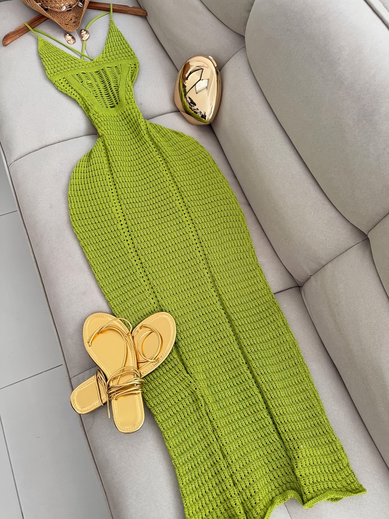 crochet maxi dress sold on Temu United States