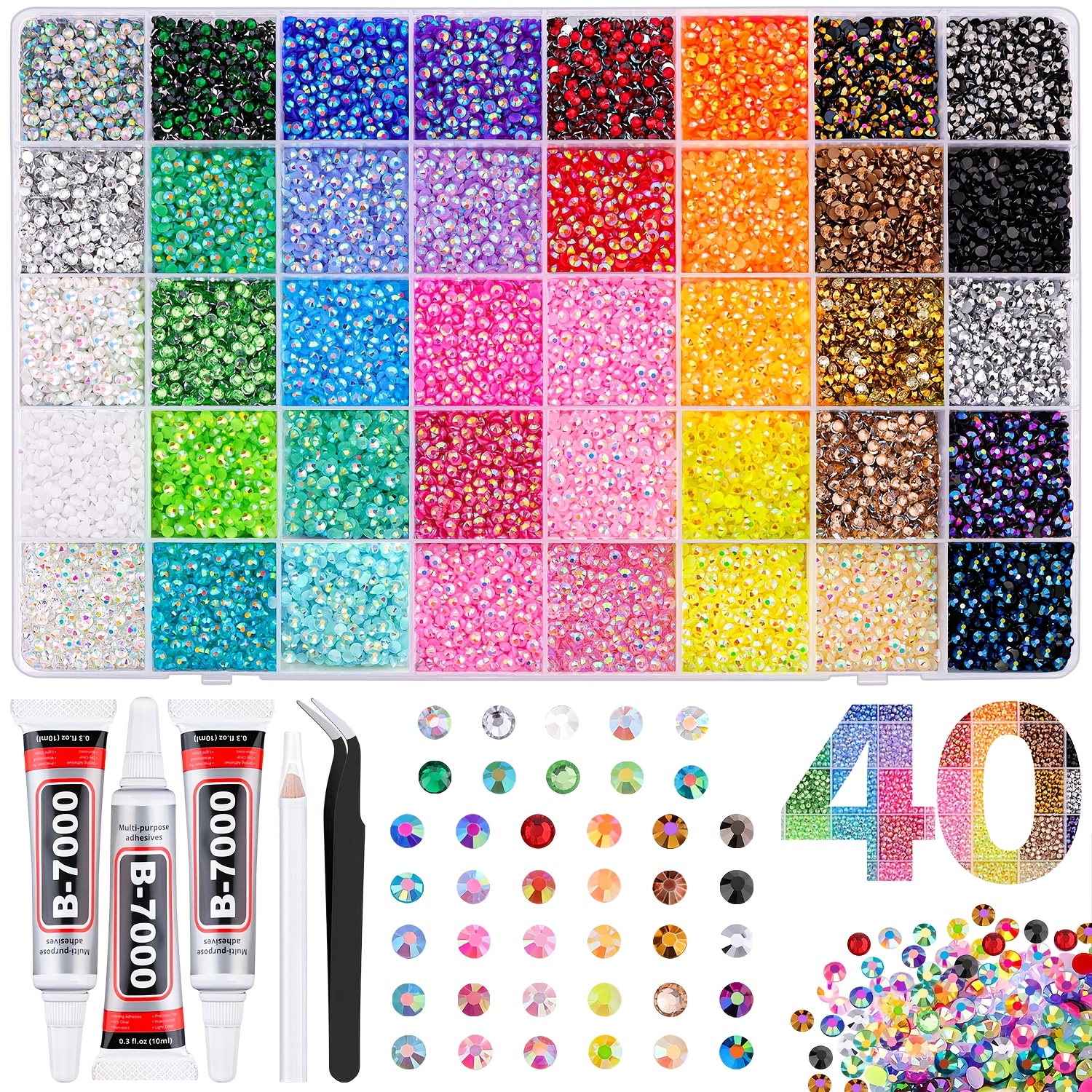 40 000pcs of 40 slot nail for art decorations 3mm multi color resin flat back rhinestones for artistic use suitable for handmade book shoes nail for art party decorations and  