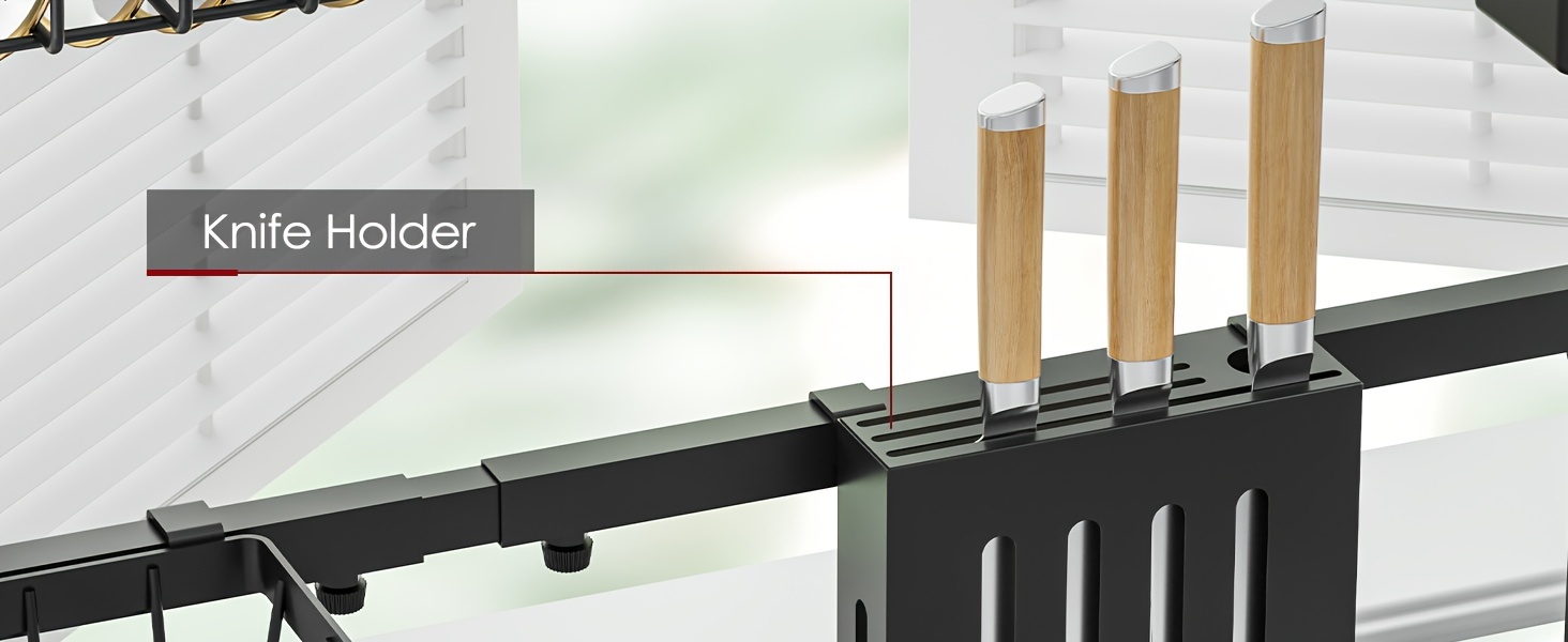 Adjustable Dish Drying Rack - Over-the-Sink Stainless Steel Drainer (26.8