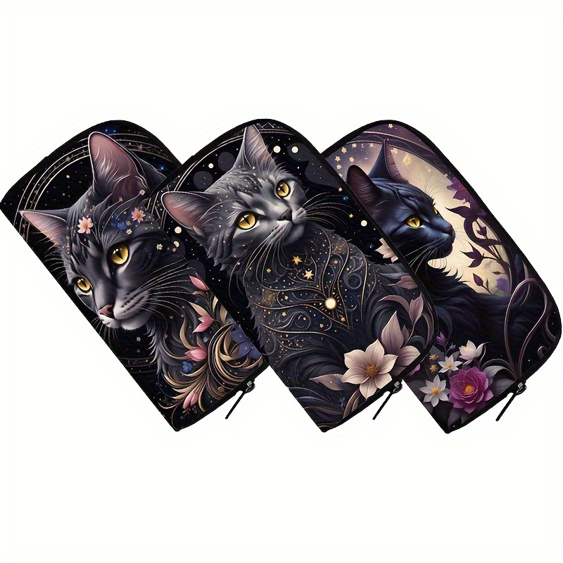 

Kawaii Black Cat Moon Print Wallet Women Purse Credit Card Money Coin Bags Ladies Clutch Bag