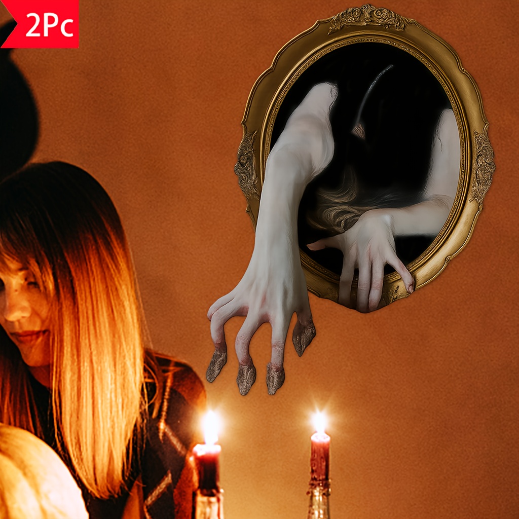 Image of 2pcs/10pcs "horror Hands Wall Decal" - Removable Self-adhesive Pvc Wall Decal, Suitable For Home, Office, Restaurant, Kitchen, Store, Halloween Atmosphere, Festivals, Etc