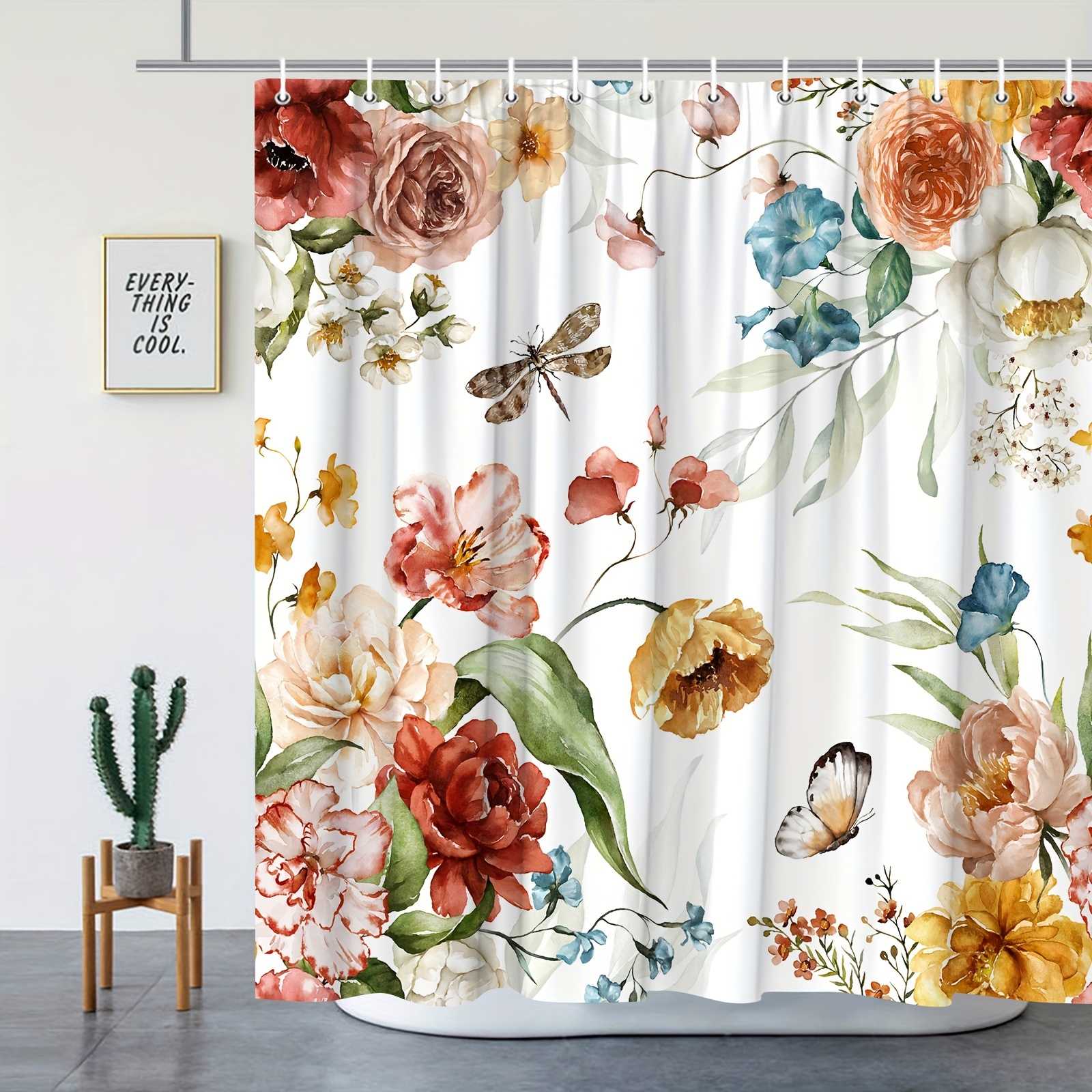 Shower Curtain Hook Decorative Dragonfly Shower Curtain - Temu Canada