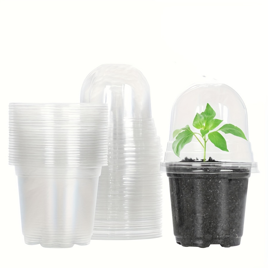 

30pcs/set Plant Nursery Pots, Soft Transparent Plastic Gardening Pot, Planting Containers Cups Planter, Small Starter Seed Starting Trays For Seedling, Garden Supplies