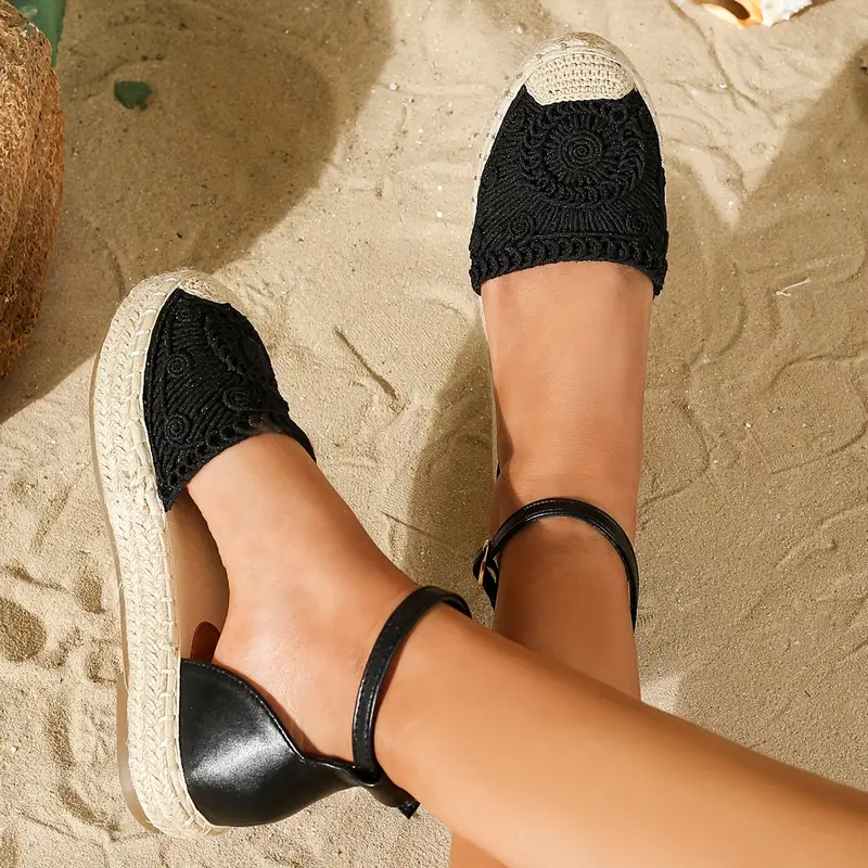 women s summer espadrille sandals closed toe ankle strap details 5
