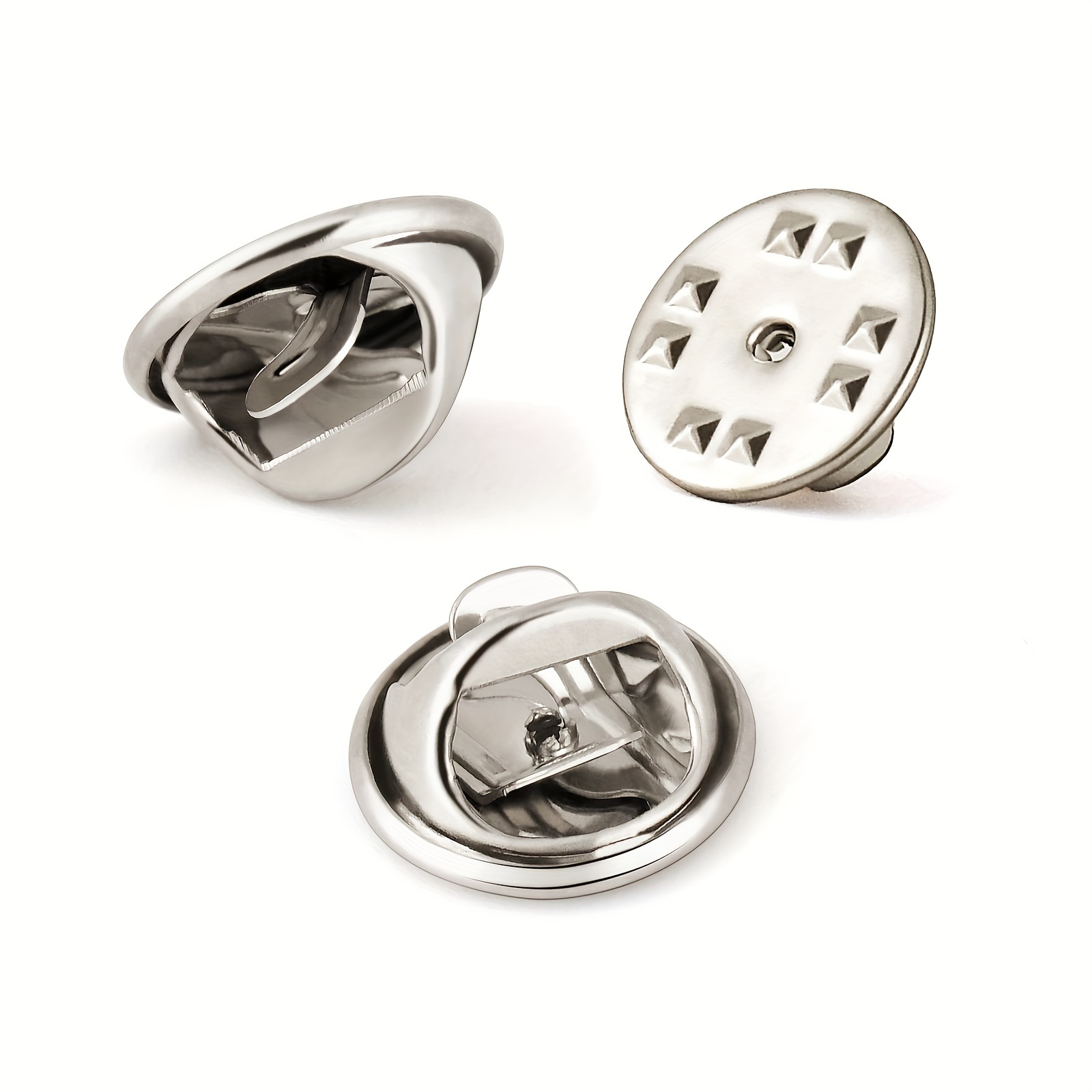 Image of 10/50pcs Pin Backs, Lapel Pin Backs, Brass Metal Pin Backings For Brooch Tie Hat Badge Jewelry Making Findings