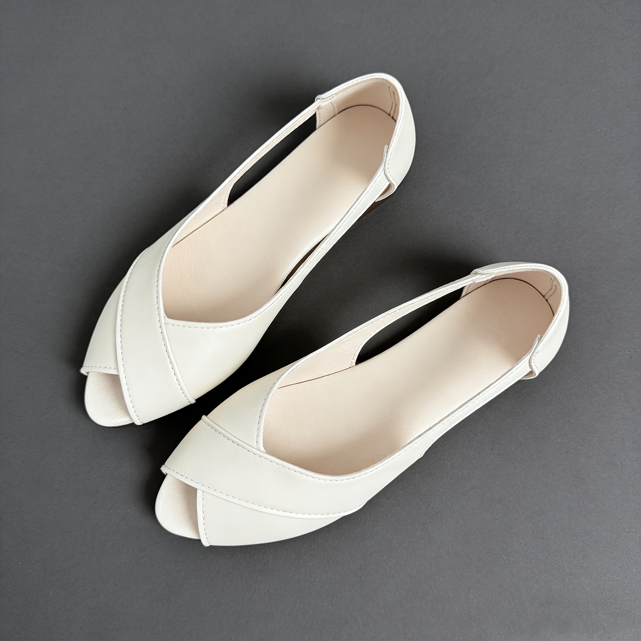 TEMU Plus Size Minimalist Fish Mouth Flat Sandals Women Summer New Shallow Mouth Daily Wear Shoes, Women Shoes