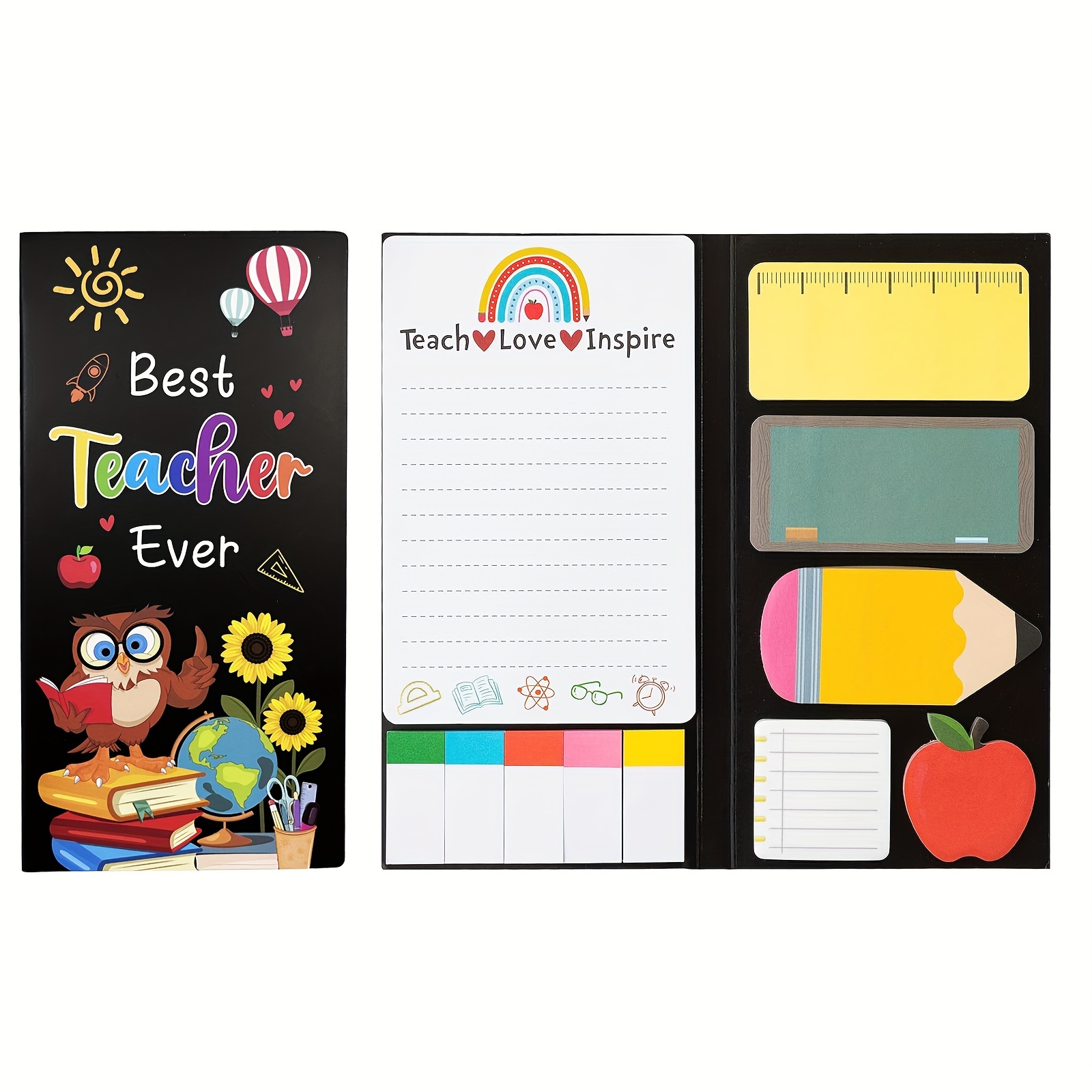 

Teacher Appreciation Sticky Notes Set, 550 Sheets - "teaching Is A Work Of Heart" Themed Self-adhesive Memo Pads, Blackboard & School Supplies Shapes – Ideal For Writing, Reminders, Page Markers