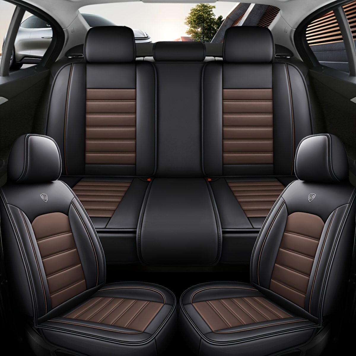 TEMU Coprisedili per auto a 5 , design 3D qualit�, adattabile universalmente a tutti i sedili, offre una protezione perfettamente aderente, migliora