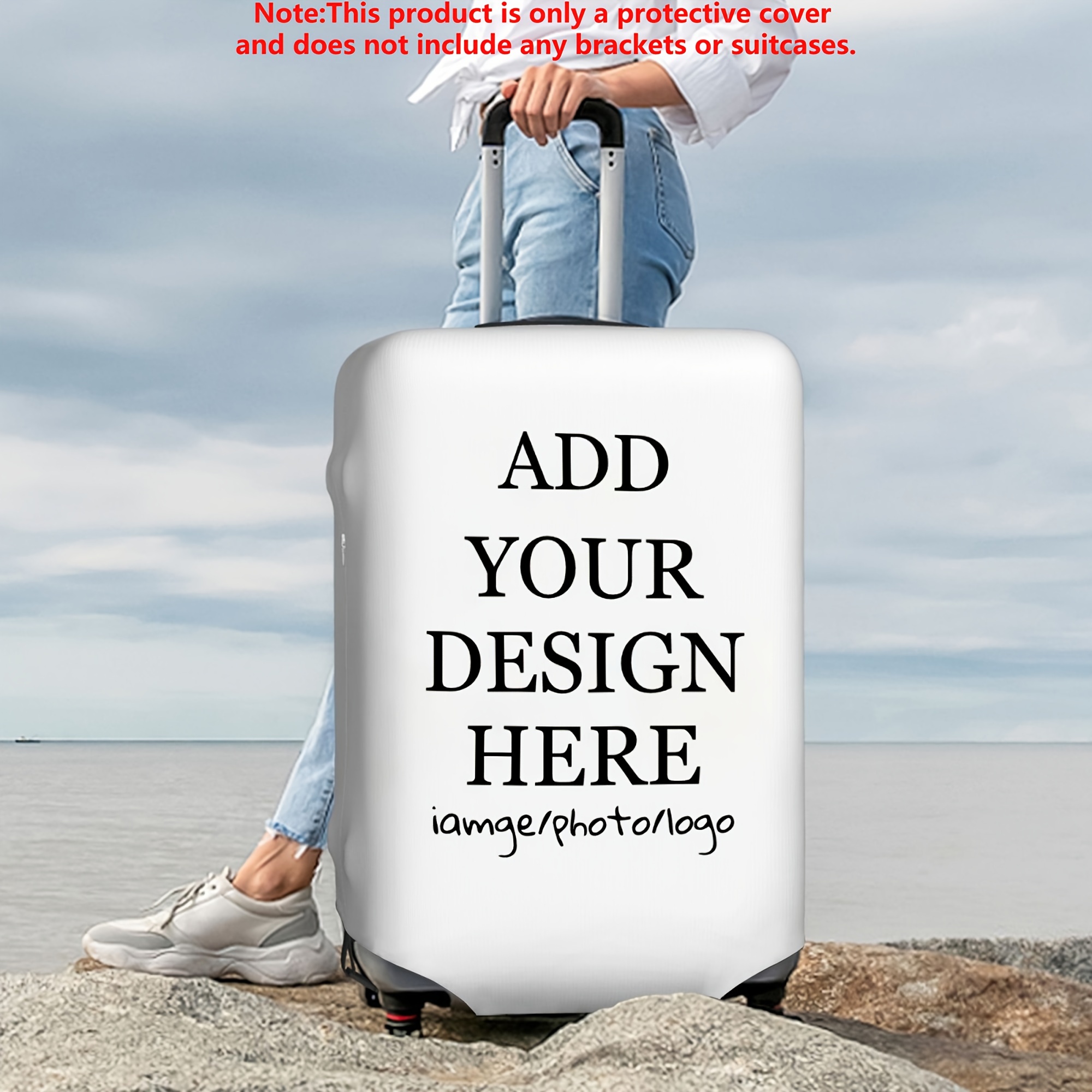 TEMU Custom Personalized Elastic Luggage Covers, Custom Personalized Image/photo Covers For Wheeled Luggage
