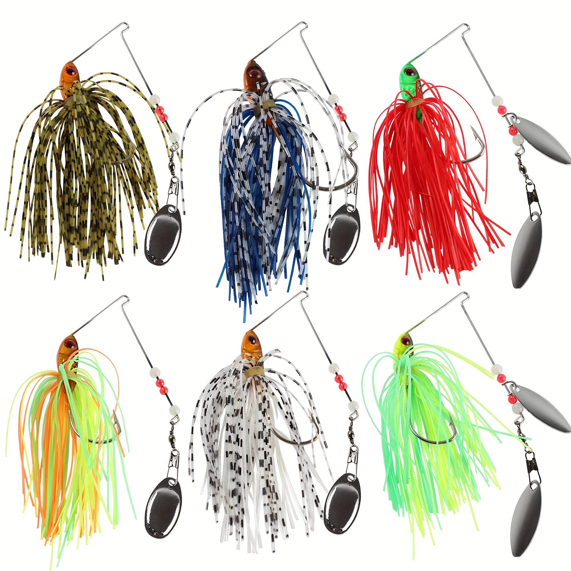 

6pcs Premium Metal Spinner Fishing Lures For Bass, Trout & Salmon - Ideal For Christmas, Thanksgiving, New Year & Father's Day