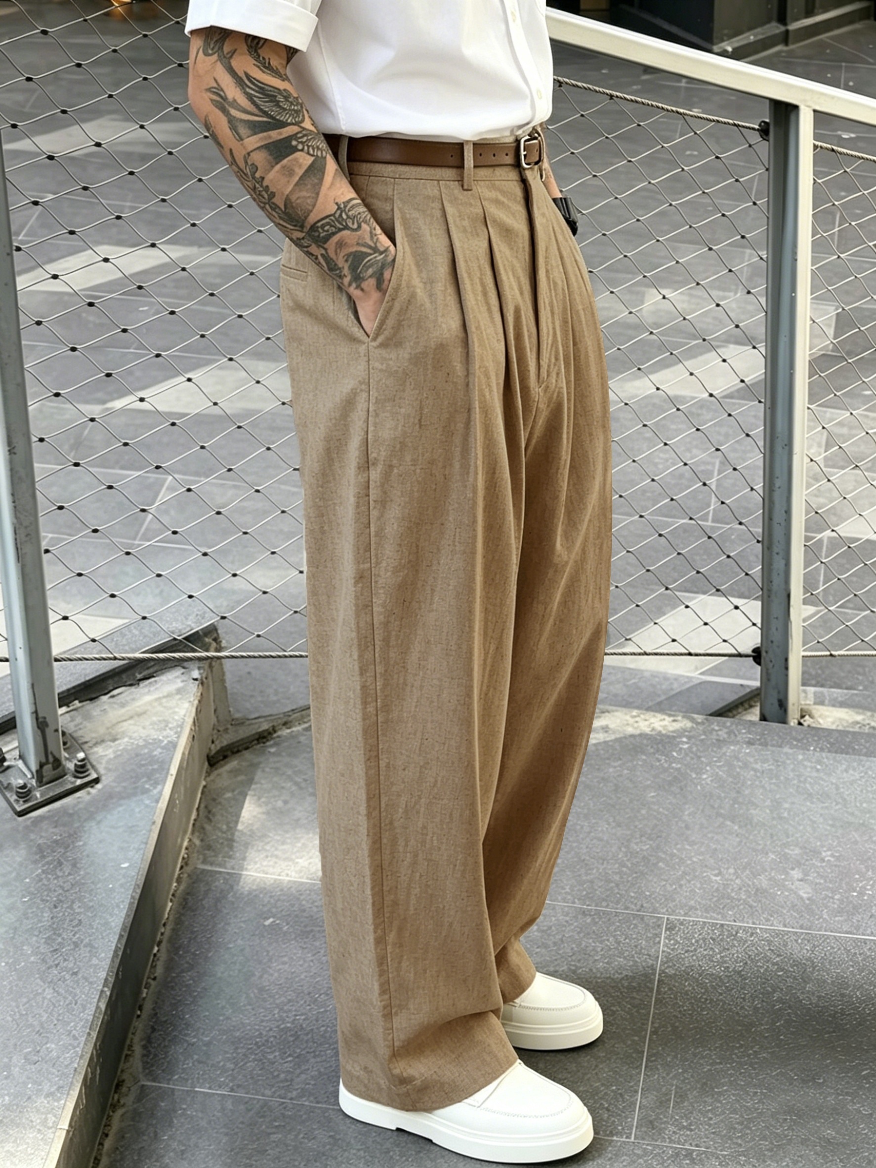 dress pants men loose fit Men's Black Loose Fit Dress Pants