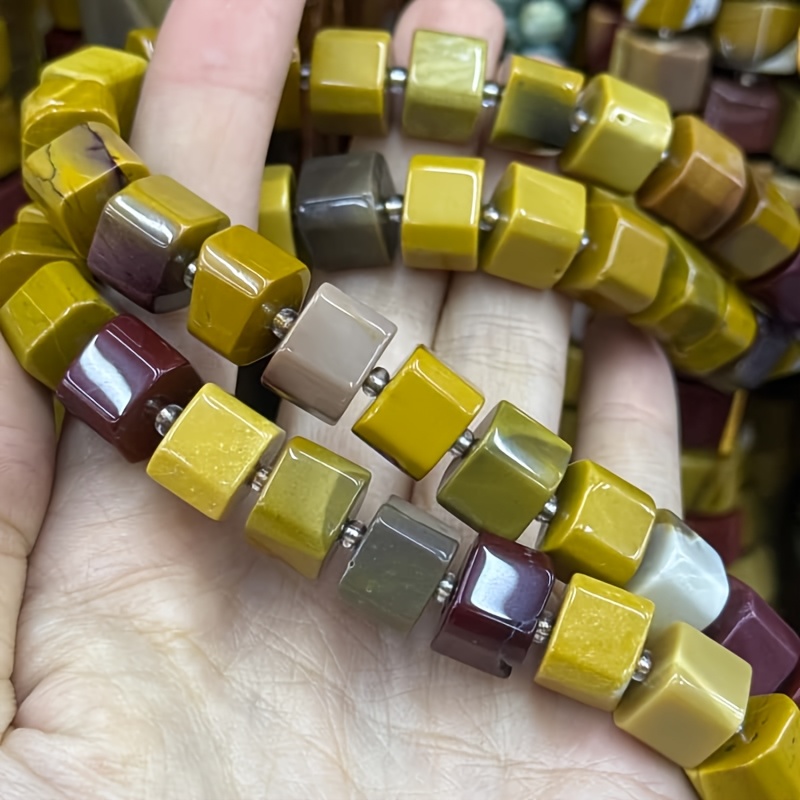 Natural Orange Agate Irregular Hexagon Barrel Beads, 10pcs
