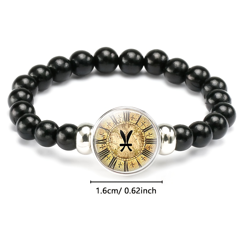 Vintage Roman Numeral Clock Dial Bead and Chain Bracelet
