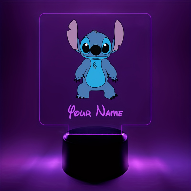 a personalized acrylic night light featuring a cute design of disneys   from     customizable with a name color changing led table lamp for     usb or batteries   a usb cable batteries not included suitable for decorating bedrooms living rooms and other spaces Product details 6