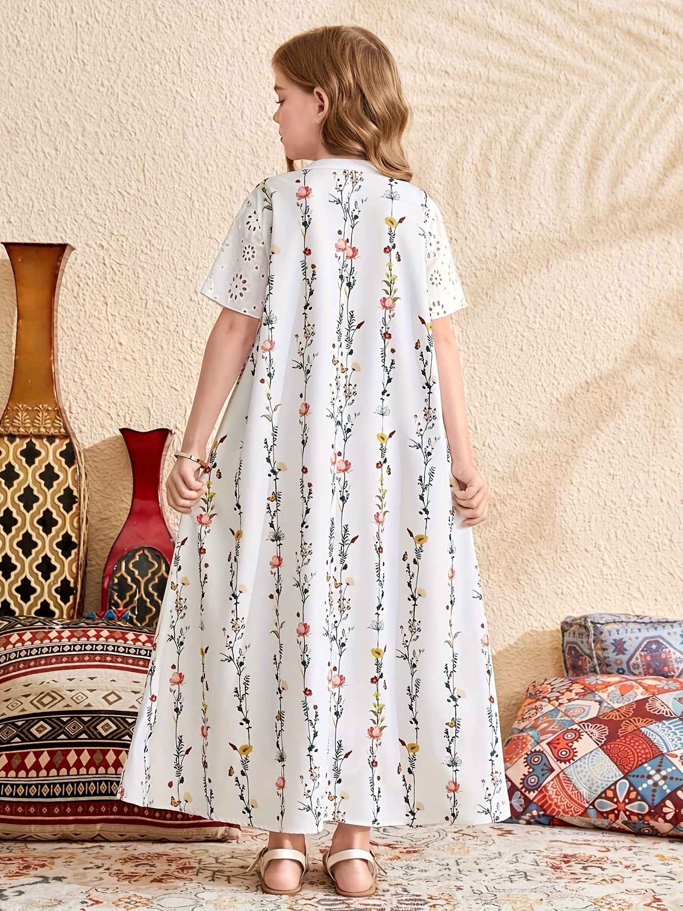 Girls' Floral print maxi dress - Elegant Floral dresses for teens, Machine  Washable Formal & casual event gowns with Flowy A-Line Silhouette - Summer  ...