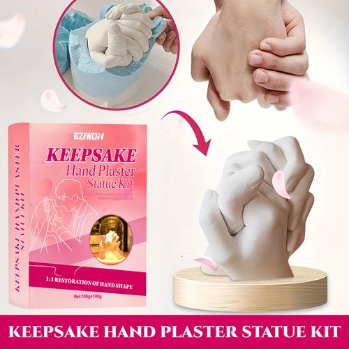 3d hand model powder gypsum palm commemorative molding material texture restoration clear operation convenient meaningful suitable for couple anniversary birthday holiday gift sculpture and casting tools