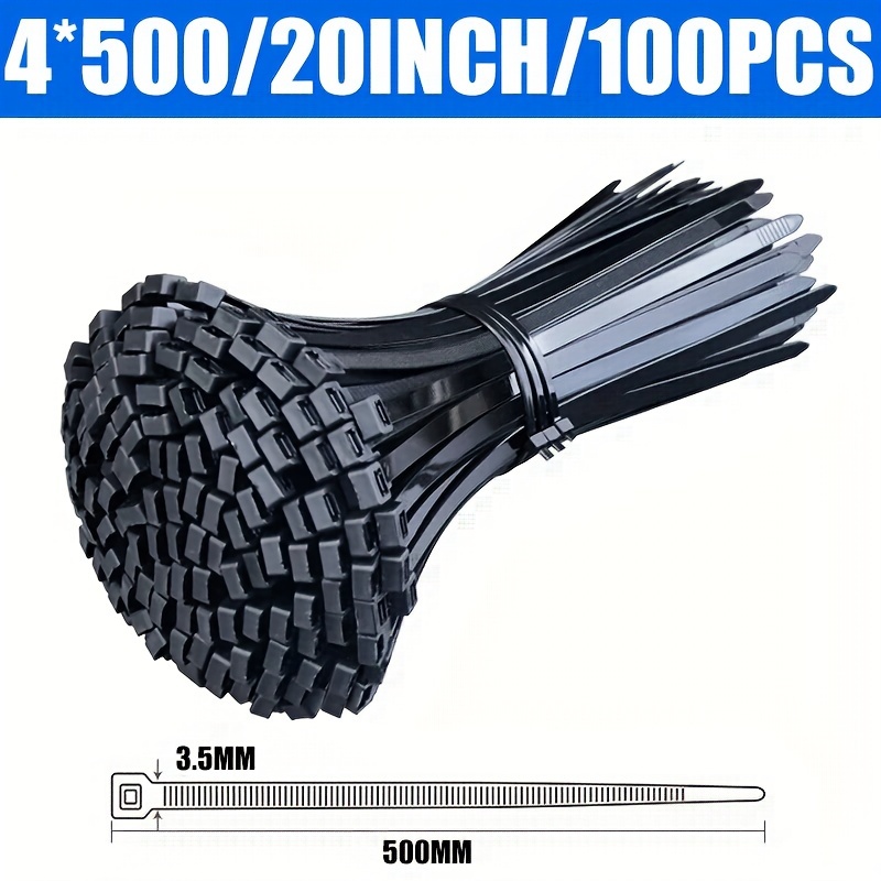 Image of 100pcs Of Industrial-grade Heavy-duty Self-locking Zip Ties, 1 Meter Long, Designed For Bundling And Securing Corn Stalks With Extra-long Plastic Straps
