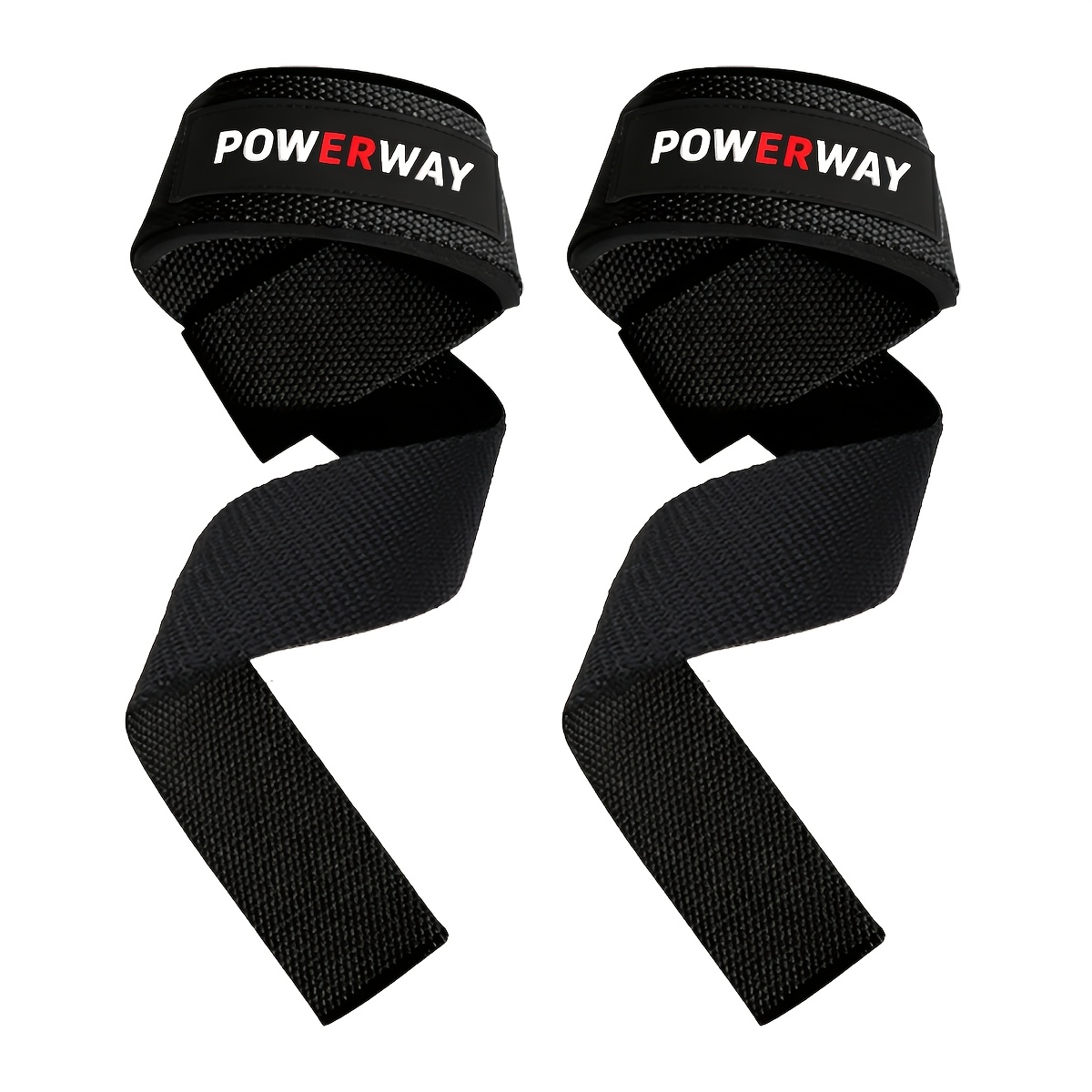 TEMU POWERWAY 1 par de muñequeras ajustables para levantamiento de pesas, correas de soporte para muñeca de con silicona antideslizante, adecuadas