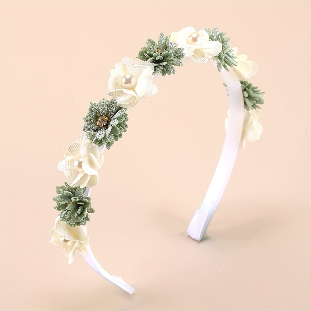 Image of 1pc S Floral Hair Bands With Faux Elegant Grosgrain Ribbon Polyester Headbands For Travel Hair Hoop Perfect For Parties &