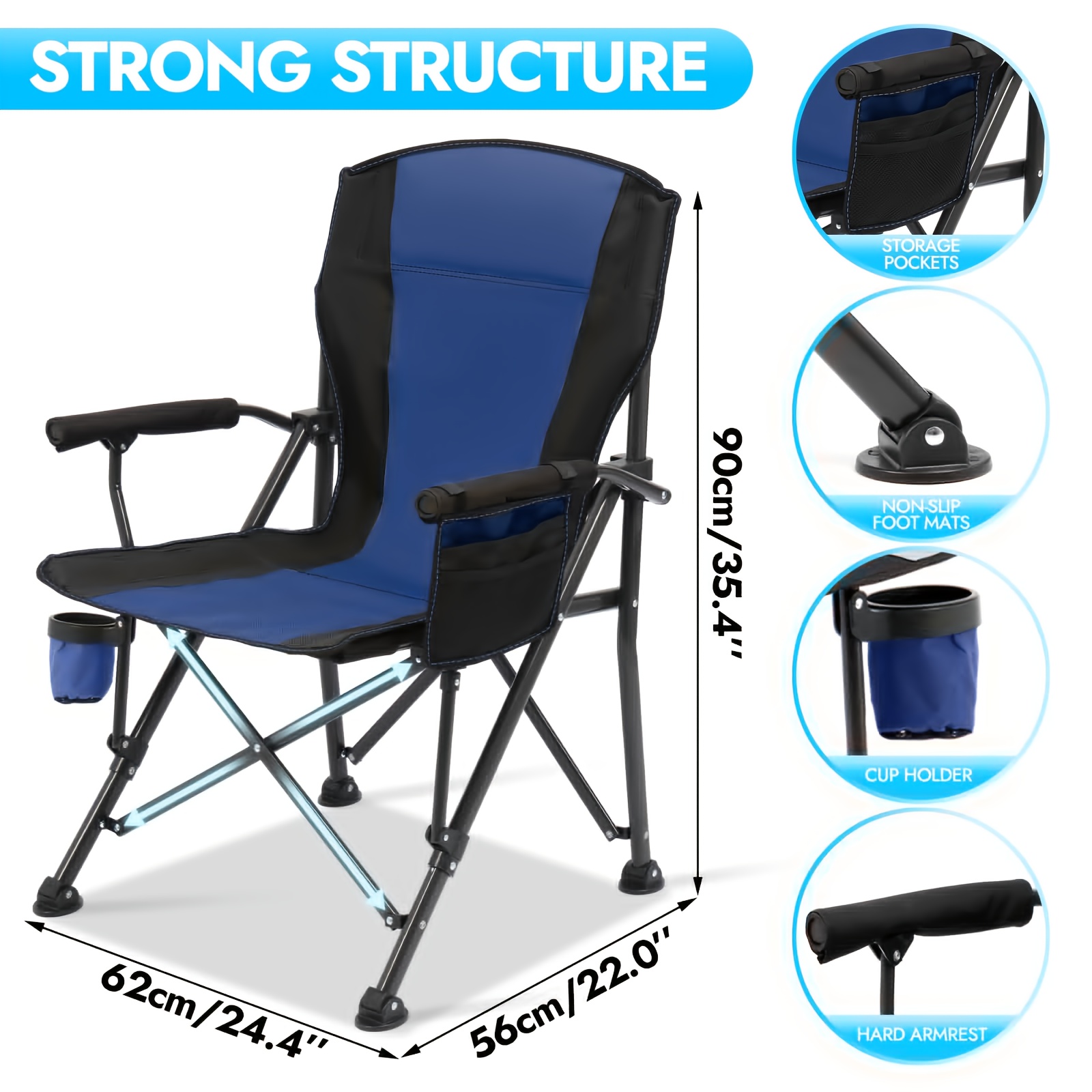 Silla Plegable Arsvita Camping Chairs, 360 Degree Swivel Folding