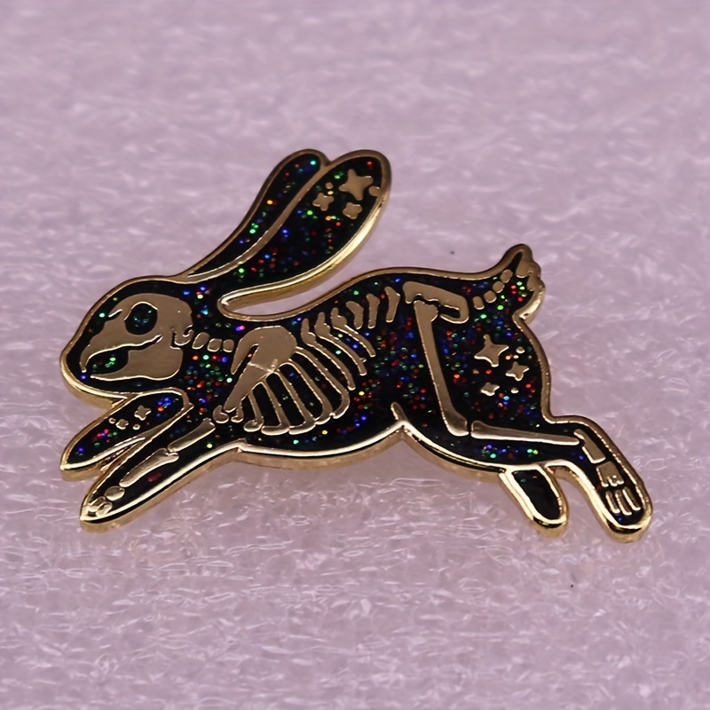 Halloween Starry Sky Rabbit Bone Pin, Animal Trendy Brooch, Christmas Gift